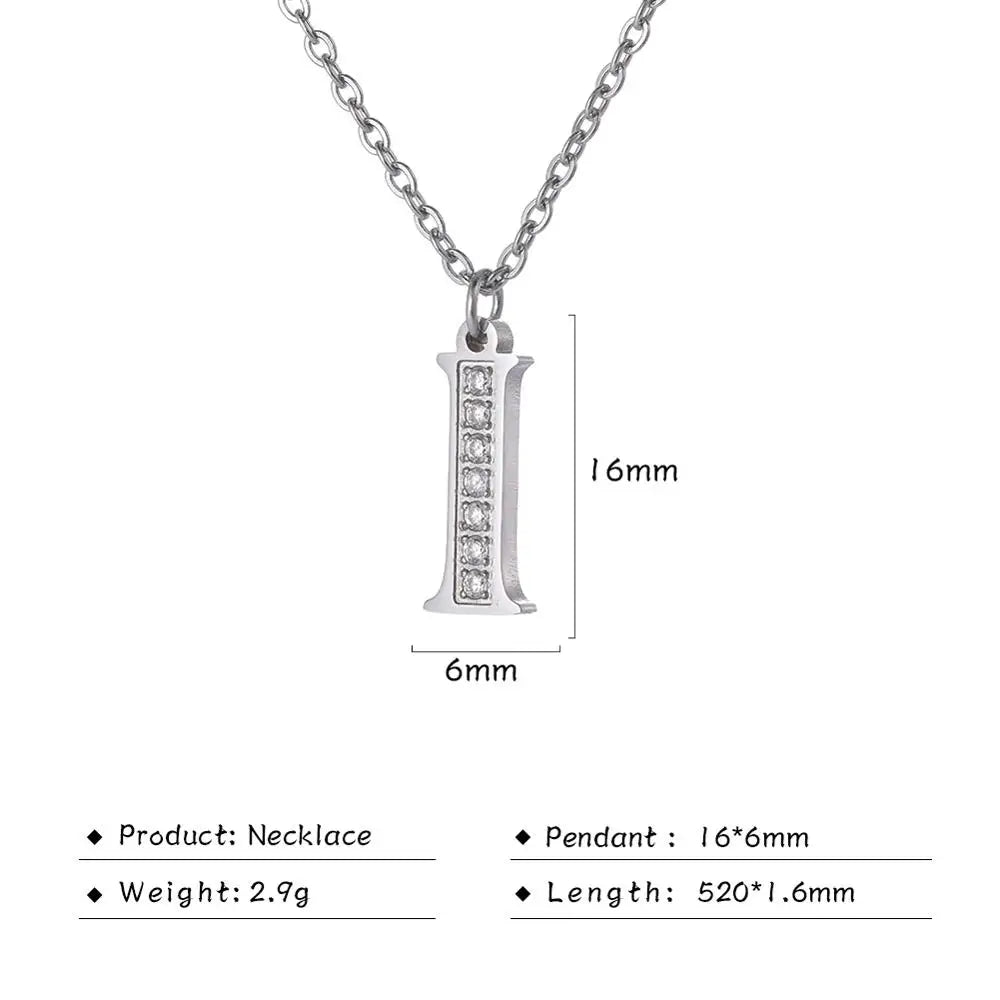 Collar de acero inoxidable con letras para mujer