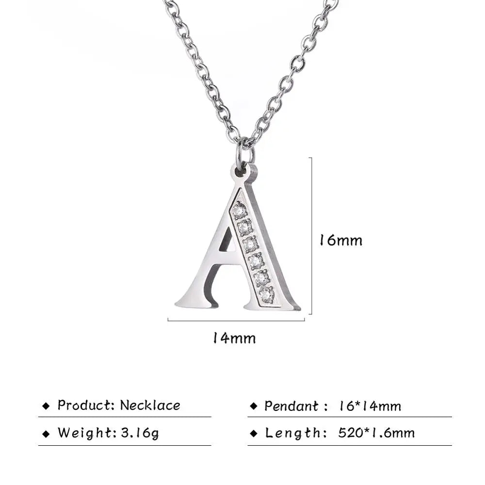 Collar de acero inoxidable con letras para mujer