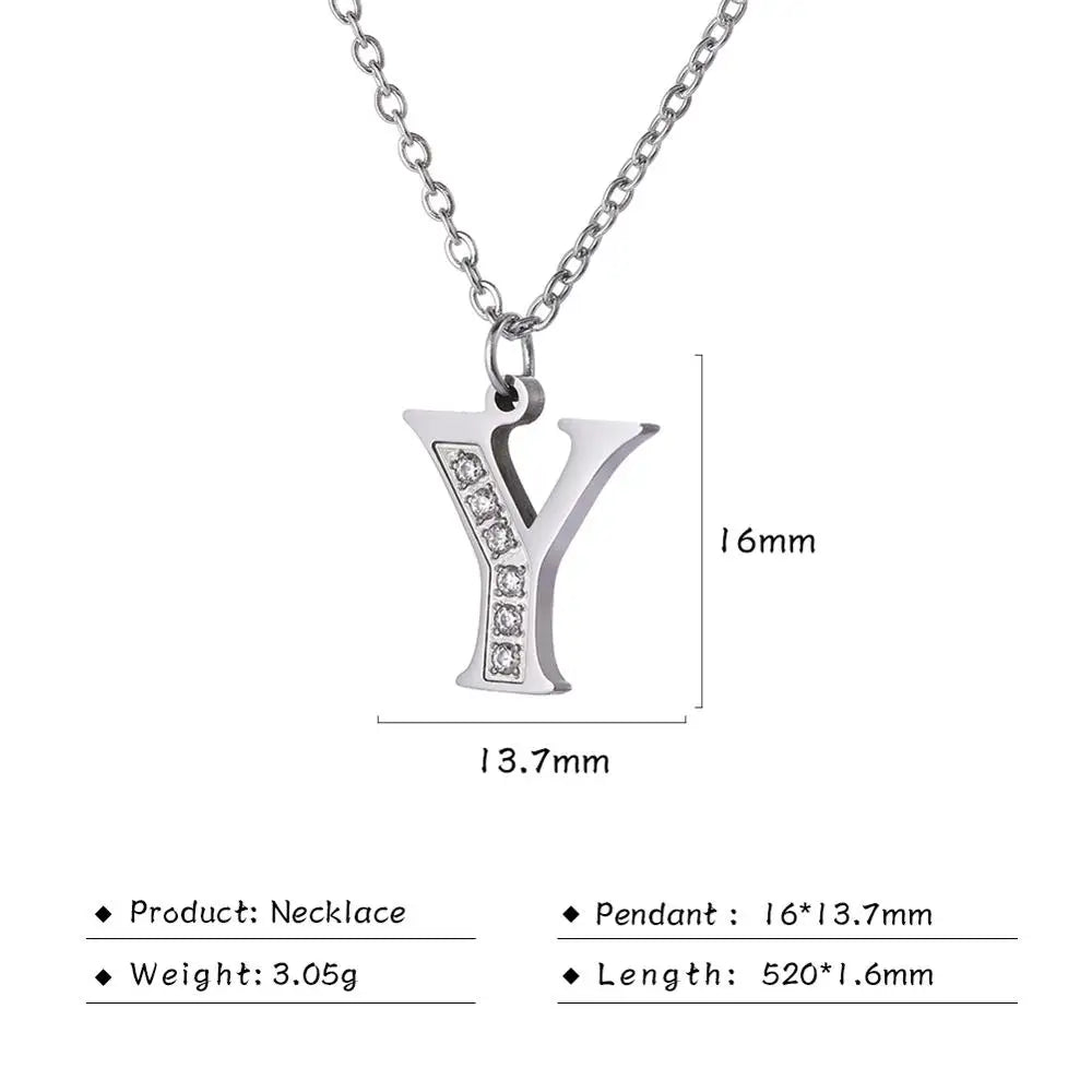 Collar de acero inoxidable con letras para mujer