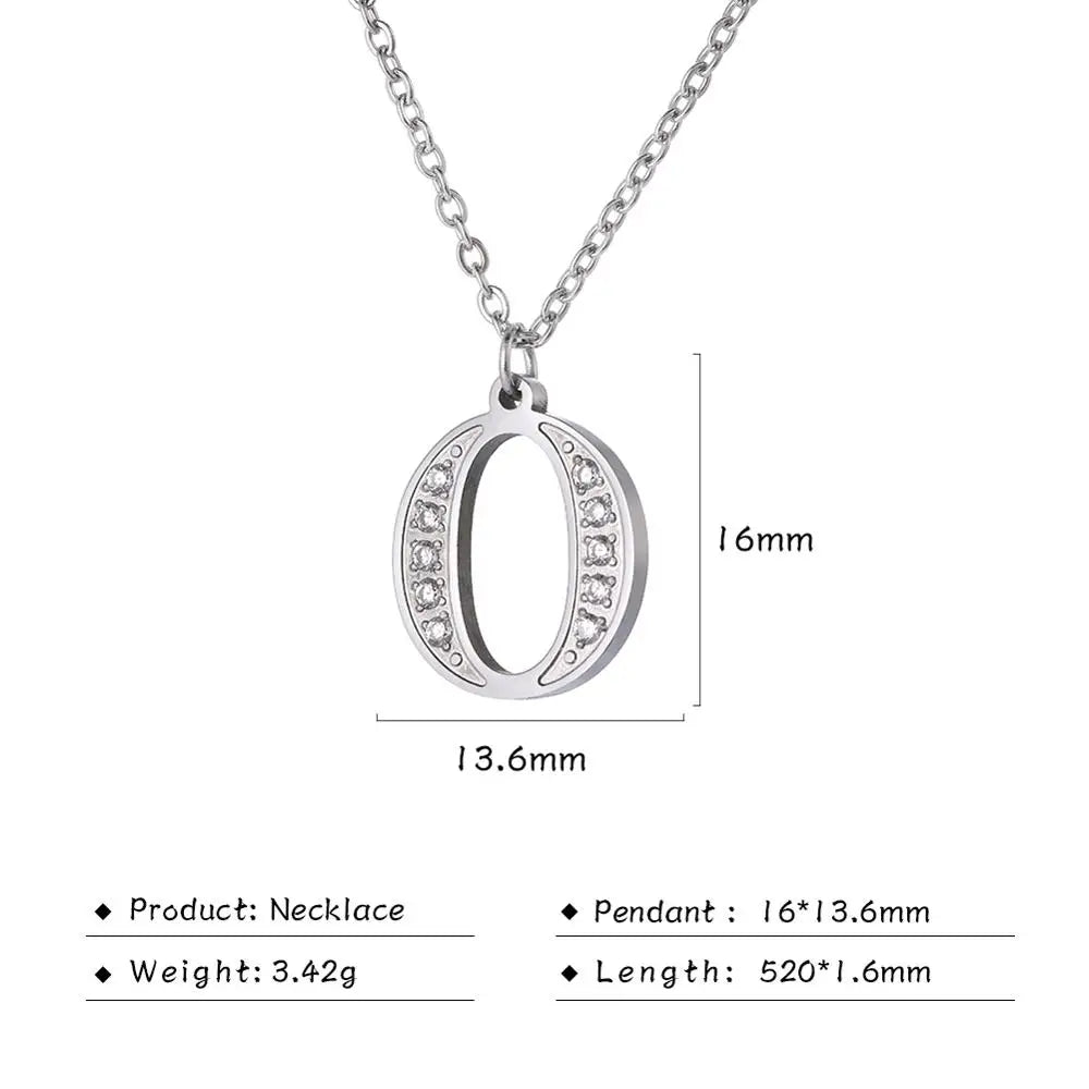 Collar de acero inoxidable con letras para mujer