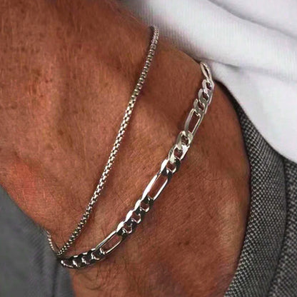 2 stainless steel bracelets for men