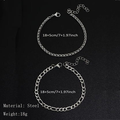 2 stainless steel bracelets for men
