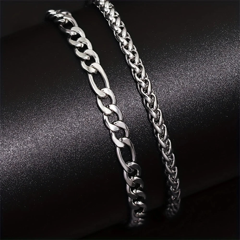 2 stainless steel bracelets for men