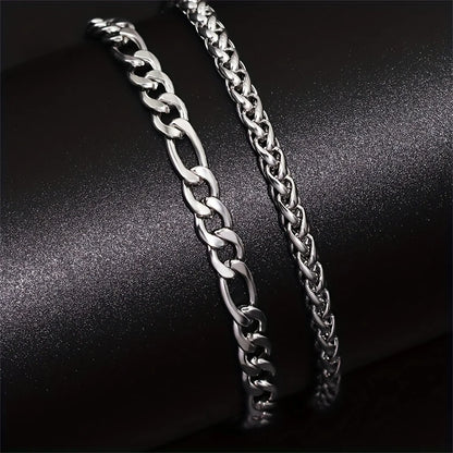2 stainless steel bracelets for men