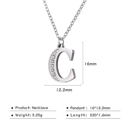 Collar de acero inoxidable con letras para mujer