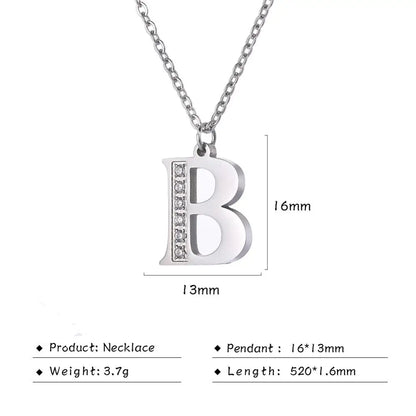 Collar de acero inoxidable con letras para mujer