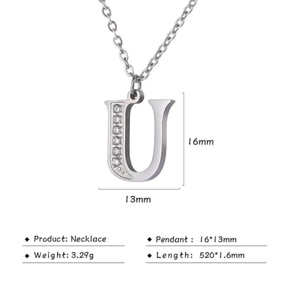 Collar de acero inoxidable con letras para mujer