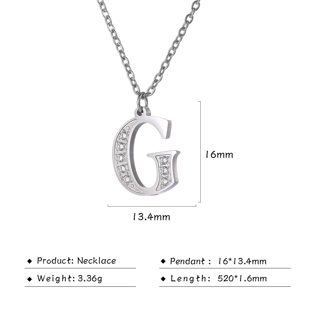 Collar de acero inoxidable con letras para mujer