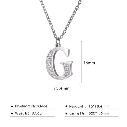 Collar de acero inoxidable con letras para mujer