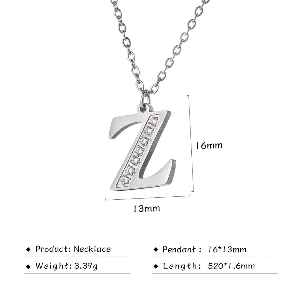 Collar de acero inoxidable con letras para mujer