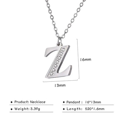 Collar de acero inoxidable con letras para mujer