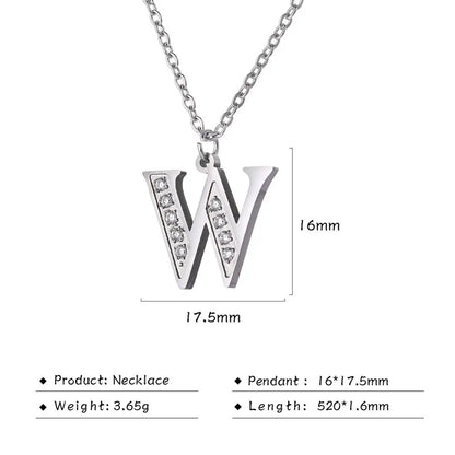 Collar de acero inoxidable con letras para mujer
