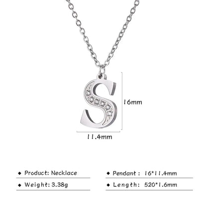 Collar de acero inoxidable con letras para mujer
