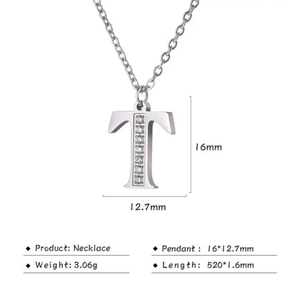 Collar de acero inoxidable con letras para mujer