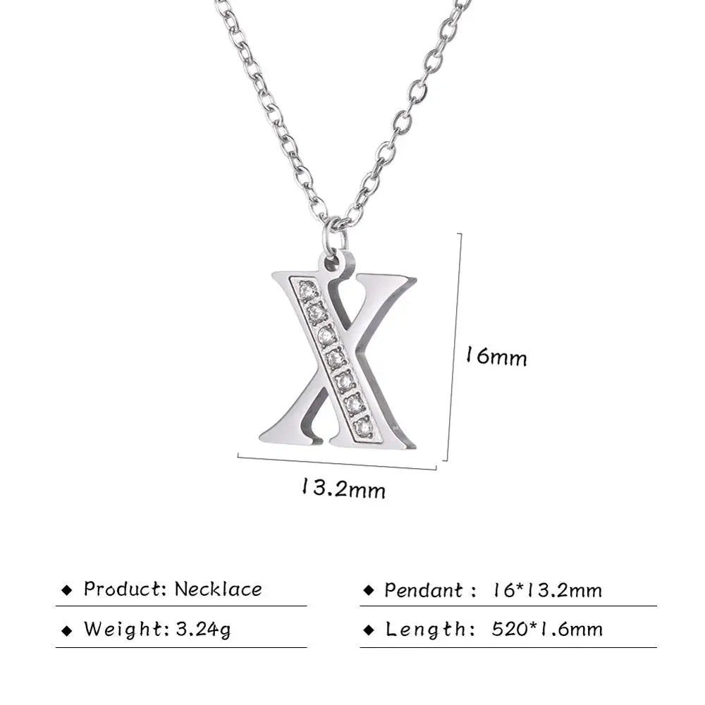 Collar de acero inoxidable con letras para mujer