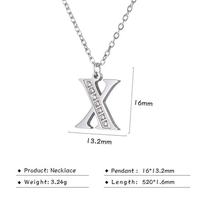 Collar de acero inoxidable con letras para mujer