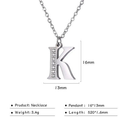 Collar de acero inoxidable con letras para mujer