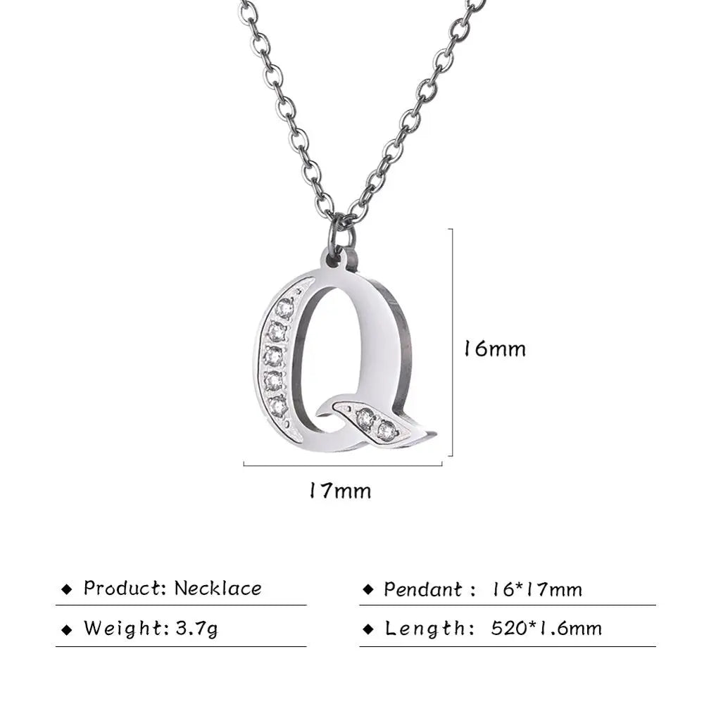Collar de acero inoxidable con letras para mujer