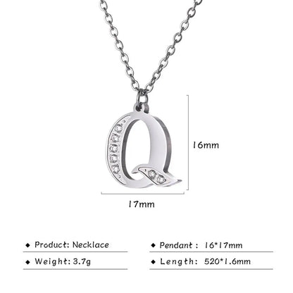 Collar de acero inoxidable con letras para mujer