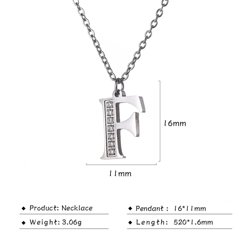 Collar de acero inoxidable con letras para mujer