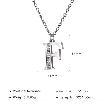 Collar de acero inoxidable con letras para mujer