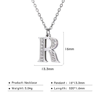 Collar de acero inoxidable con letras para mujer