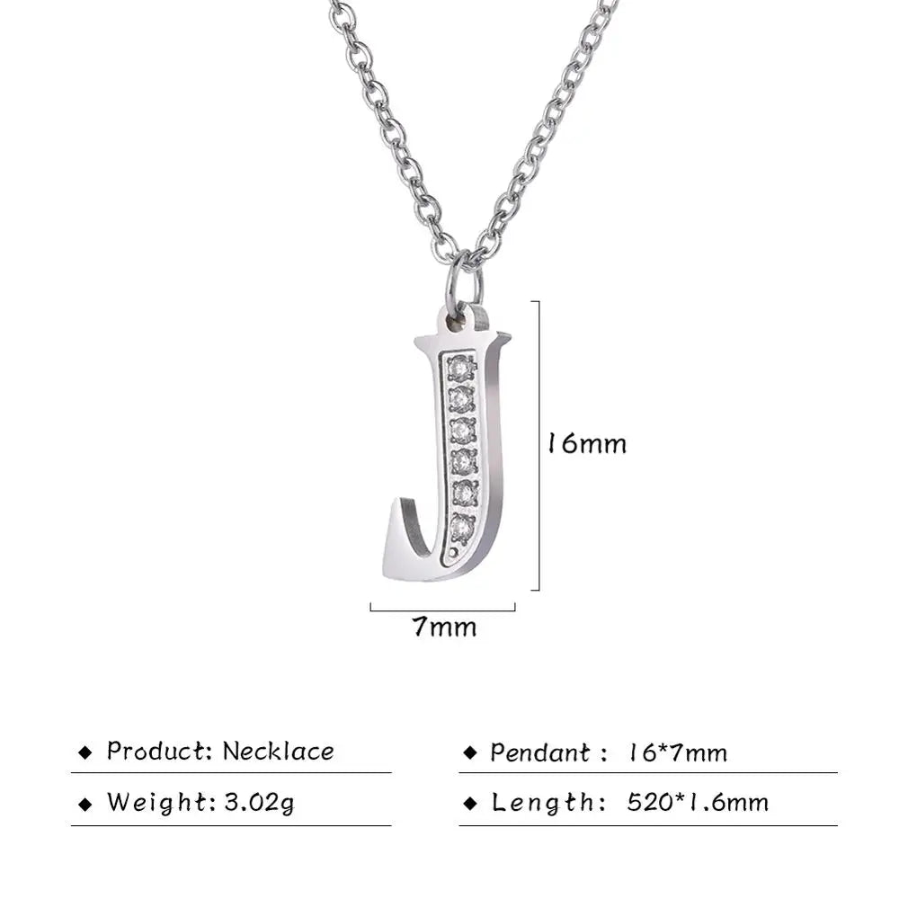 Collar de acero inoxidable con letras para mujer