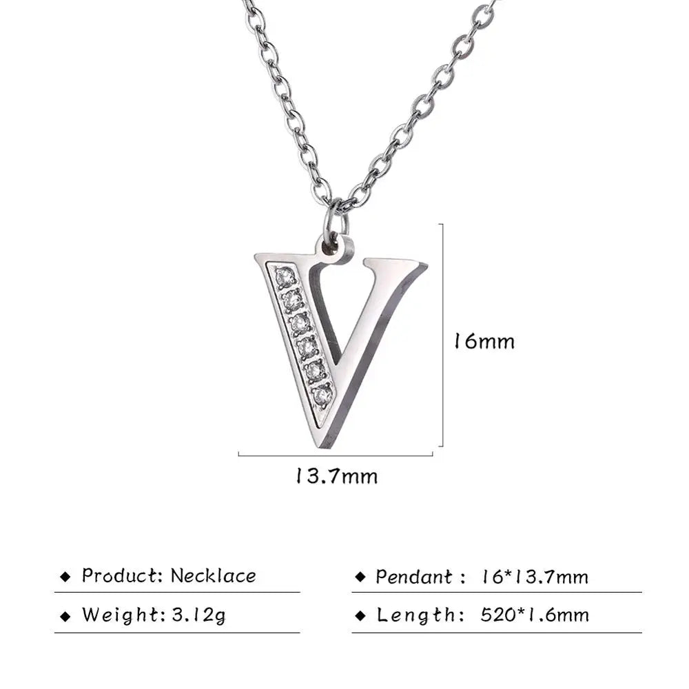 Collar de acero inoxidable con letras para mujer