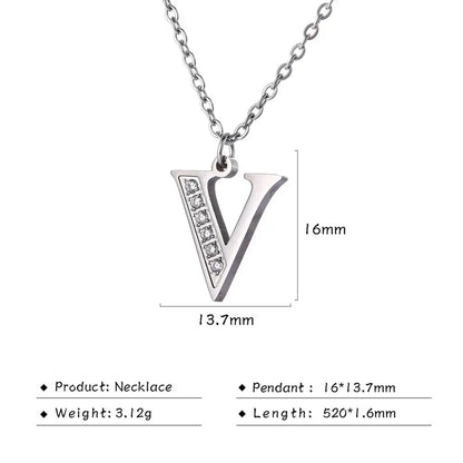 Collar de acero inoxidable con letras para mujer