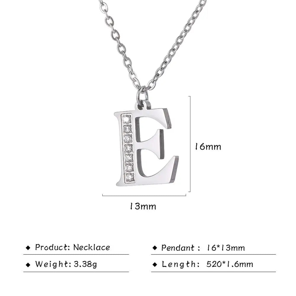 Collar de acero inoxidable con letras para mujer