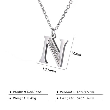 Collar de acero inoxidable con letras para mujer