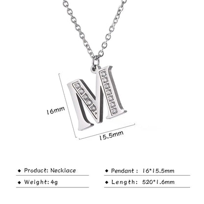 Collar de acero inoxidable con letras para mujer