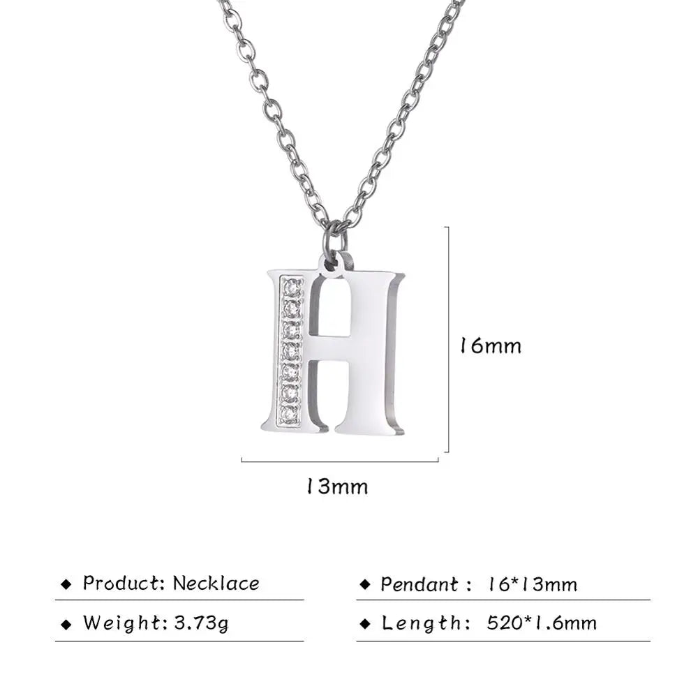 Collar de acero inoxidable con letras para mujer