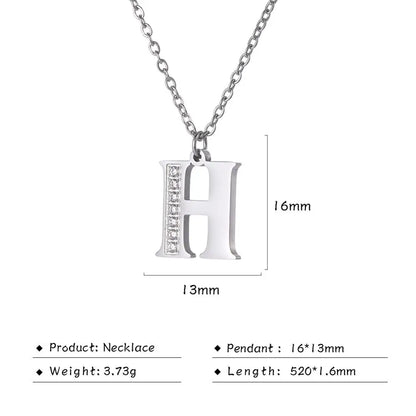 Collar de acero inoxidable con letras para mujer