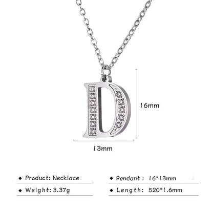 Collar de acero inoxidable con letras para mujer